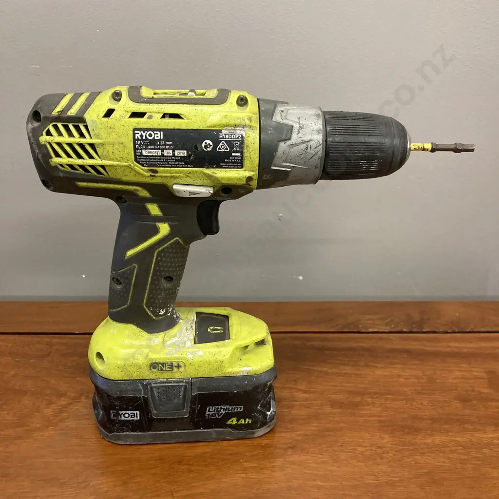 Ryobi One+ 18V 13mm Drill / Driver R18DDP2 & 4.0Ah Battery (No Charger) Image 1++